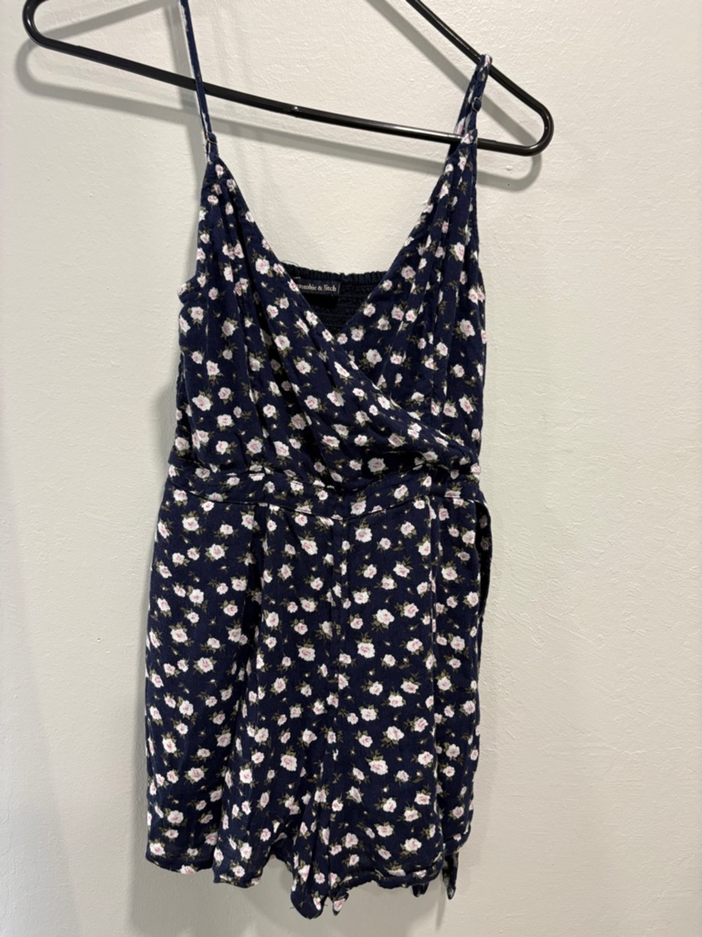Abercrombie & Fitch Navy Floral Wrap Mini Dress